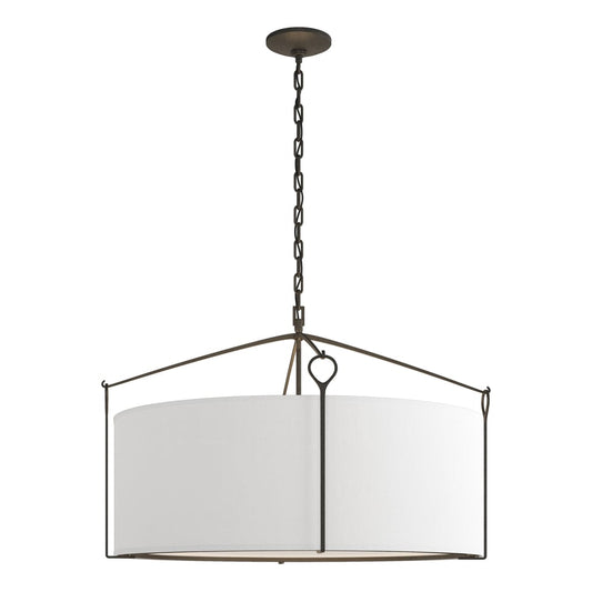 Bow Large Pendant - Natural Iron - Natural Anna Shade by Hubbardton Forge