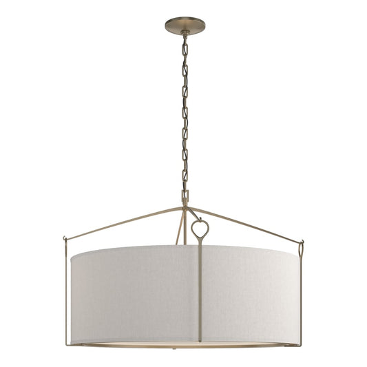 Bow Large Pendant - Soft Gold - Flax Shade by Hubbardton Forge