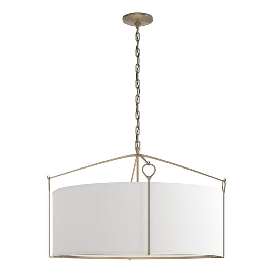 Bow Large Pendant - Soft Gold - Natural Anna Shade by Hubbardton Forge