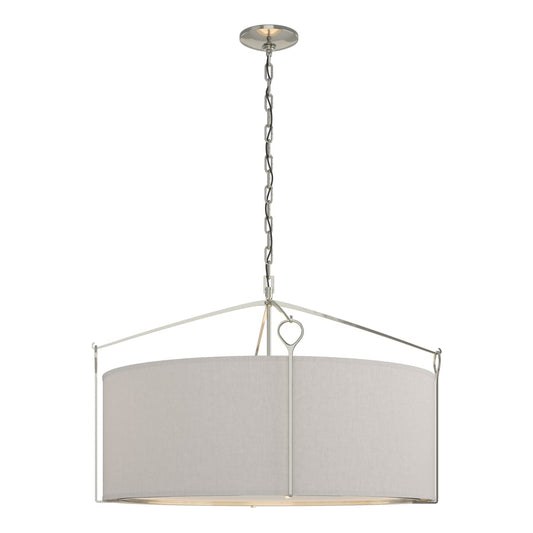Bow Large Pendant - Sterling - Flax Shade by Hubbardton Forge