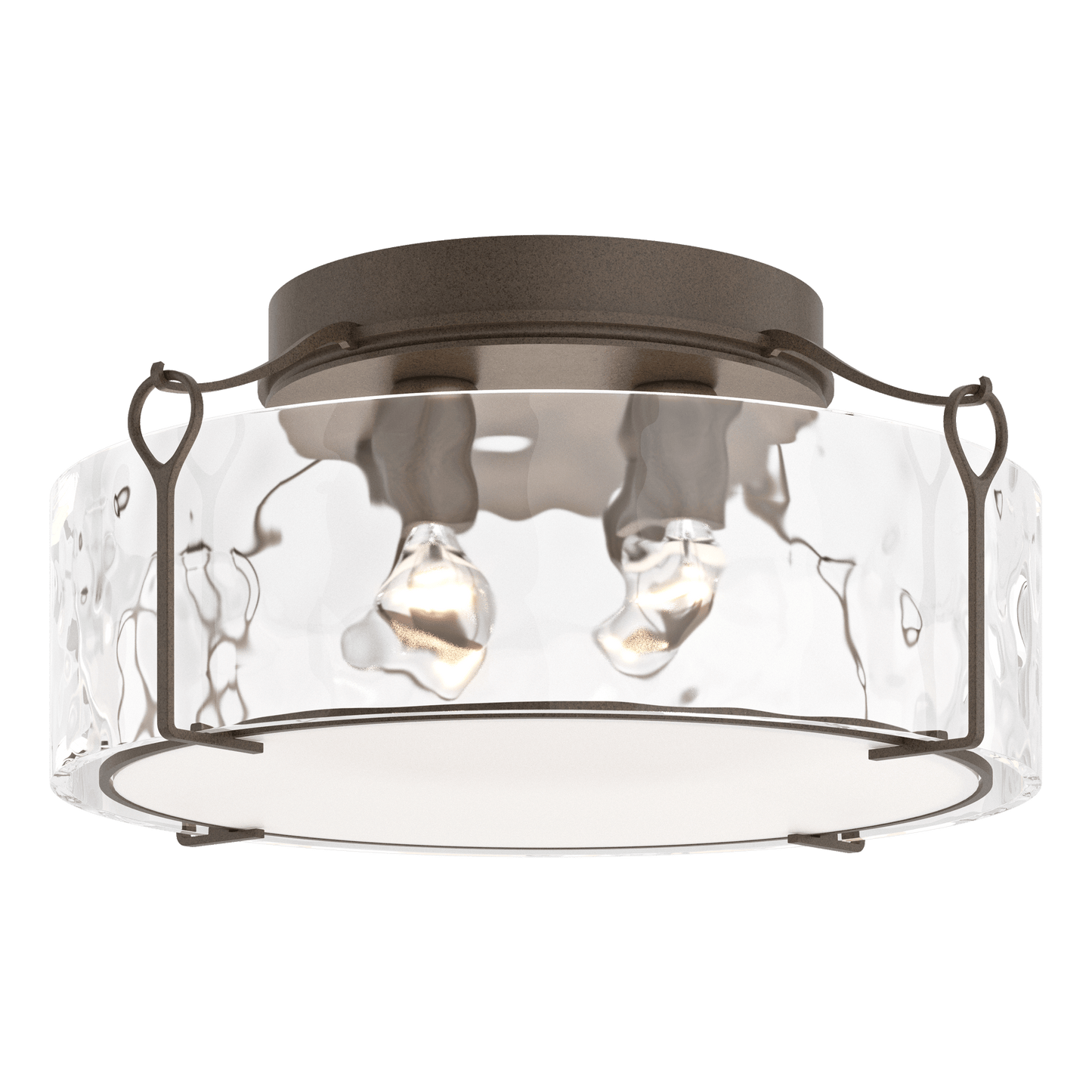 Bow Large Semi-Flush - Bronze - Water Glass by Hubbardton Forge
