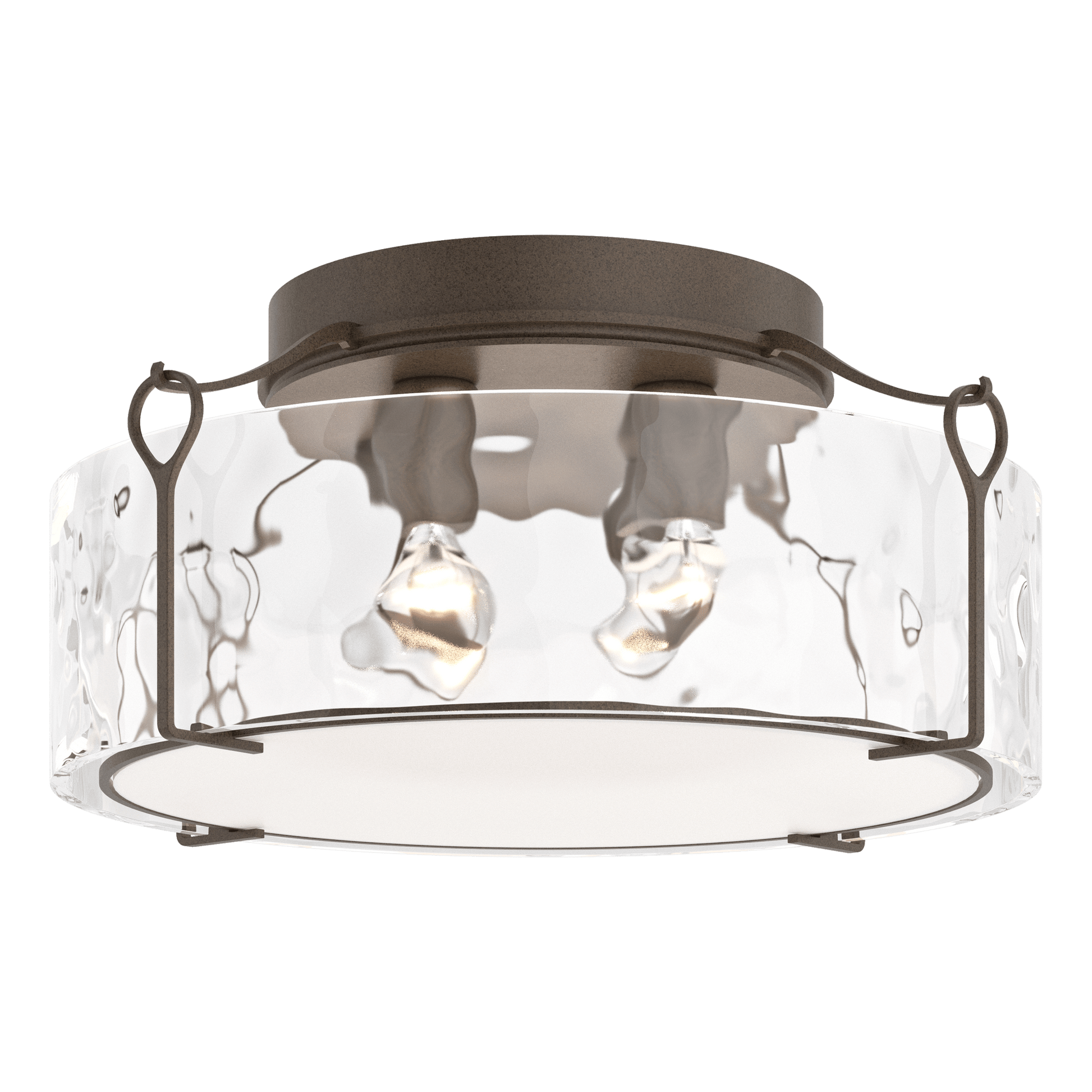 Bow Large Semi-Flush - Bronze - Water Glass by Hubbardton Forge