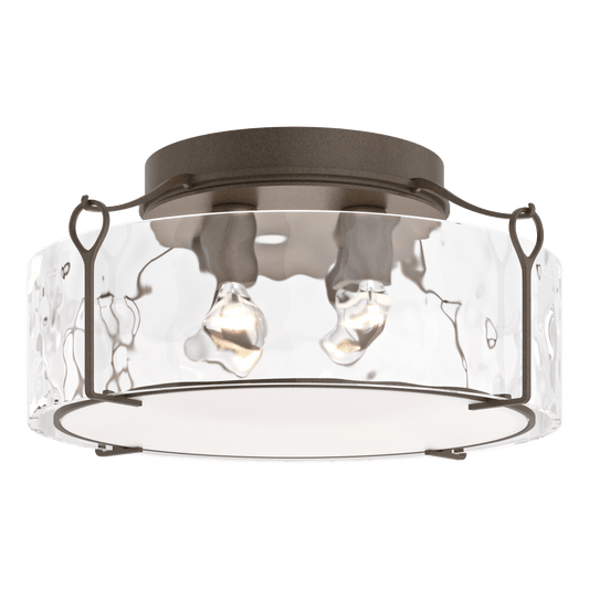 Bow Large Semi-Flush - Bronze - Water Glass by Hubbardton Forge