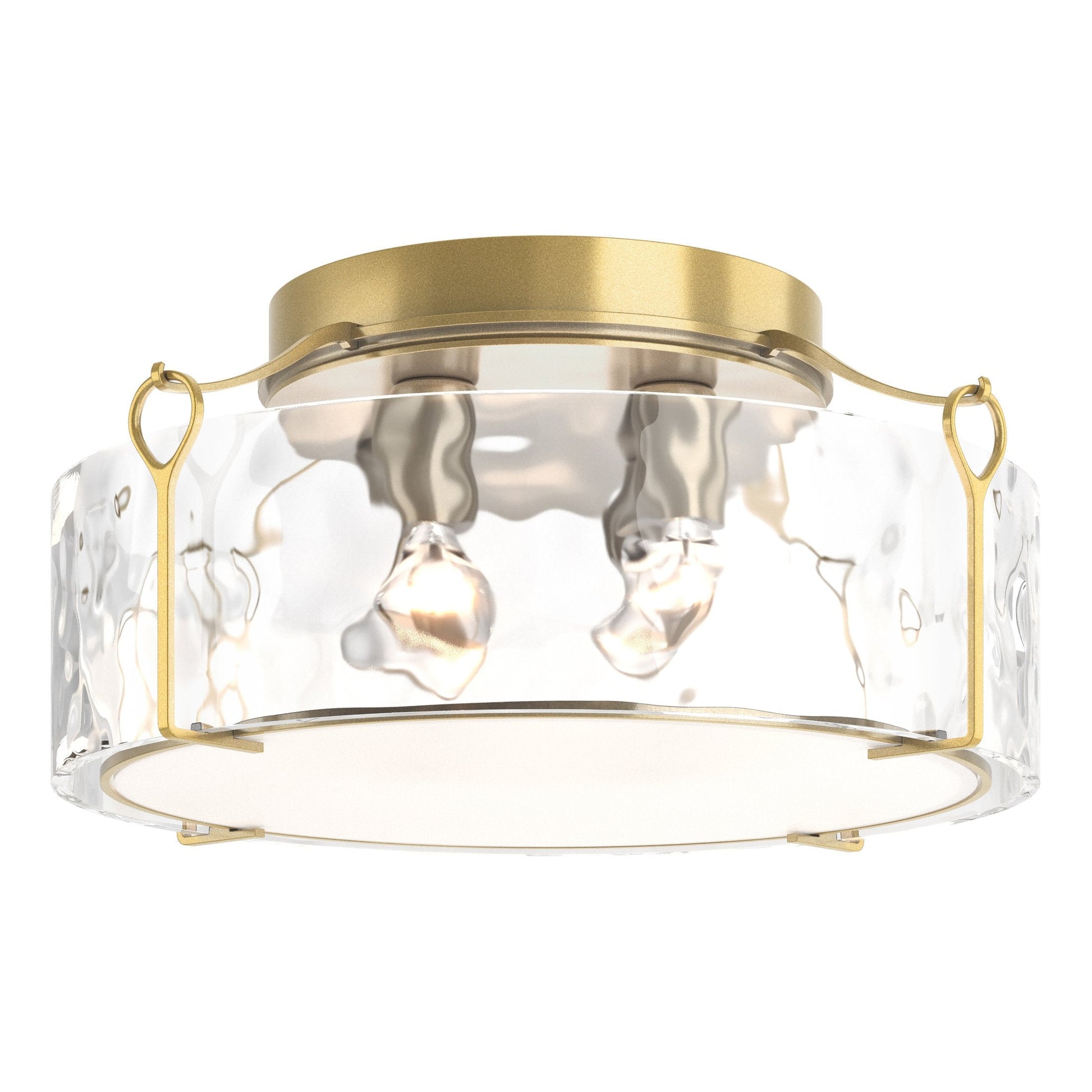 Bow Large Semi-Flush - Modern Brass - Water Glass by Hubbardton Forge