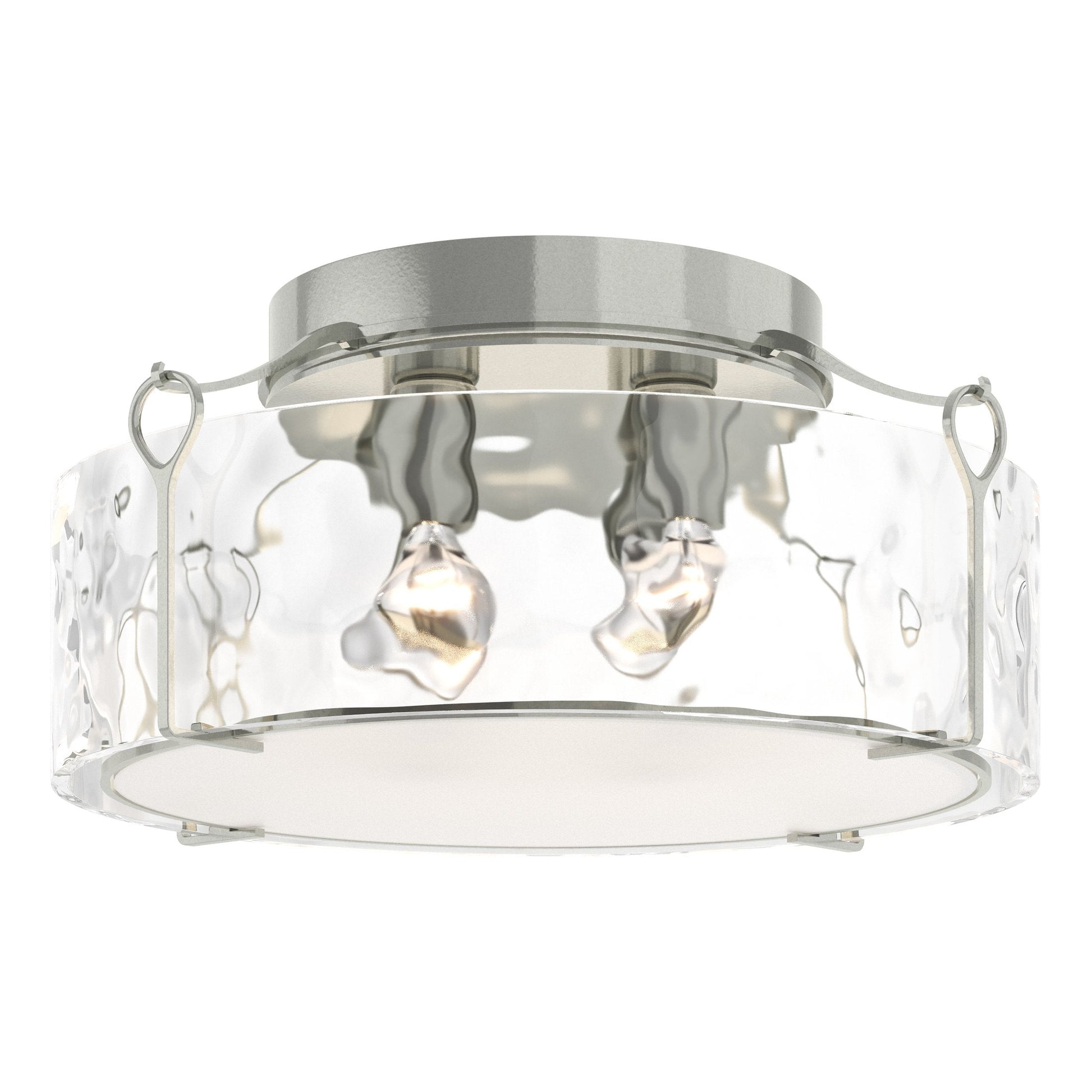 Bow Large Semi-Flush - Sterling - Water Glass by Hubbardton Forge