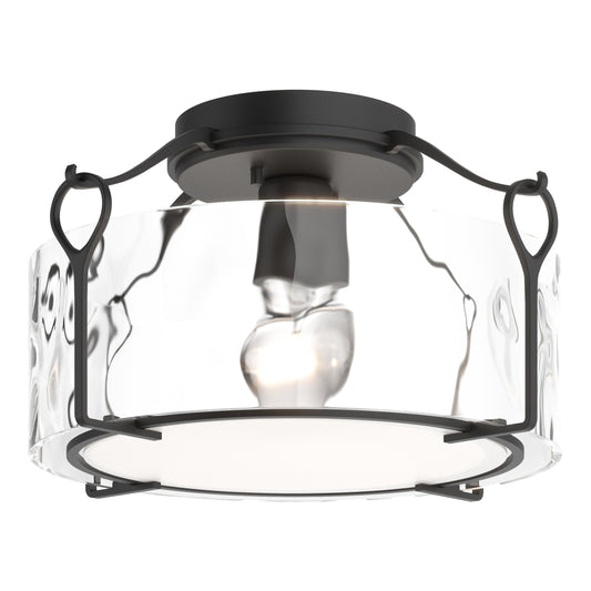 Bow Medium Semi-Flush - Black - Water Glass by Hubbardton Forge