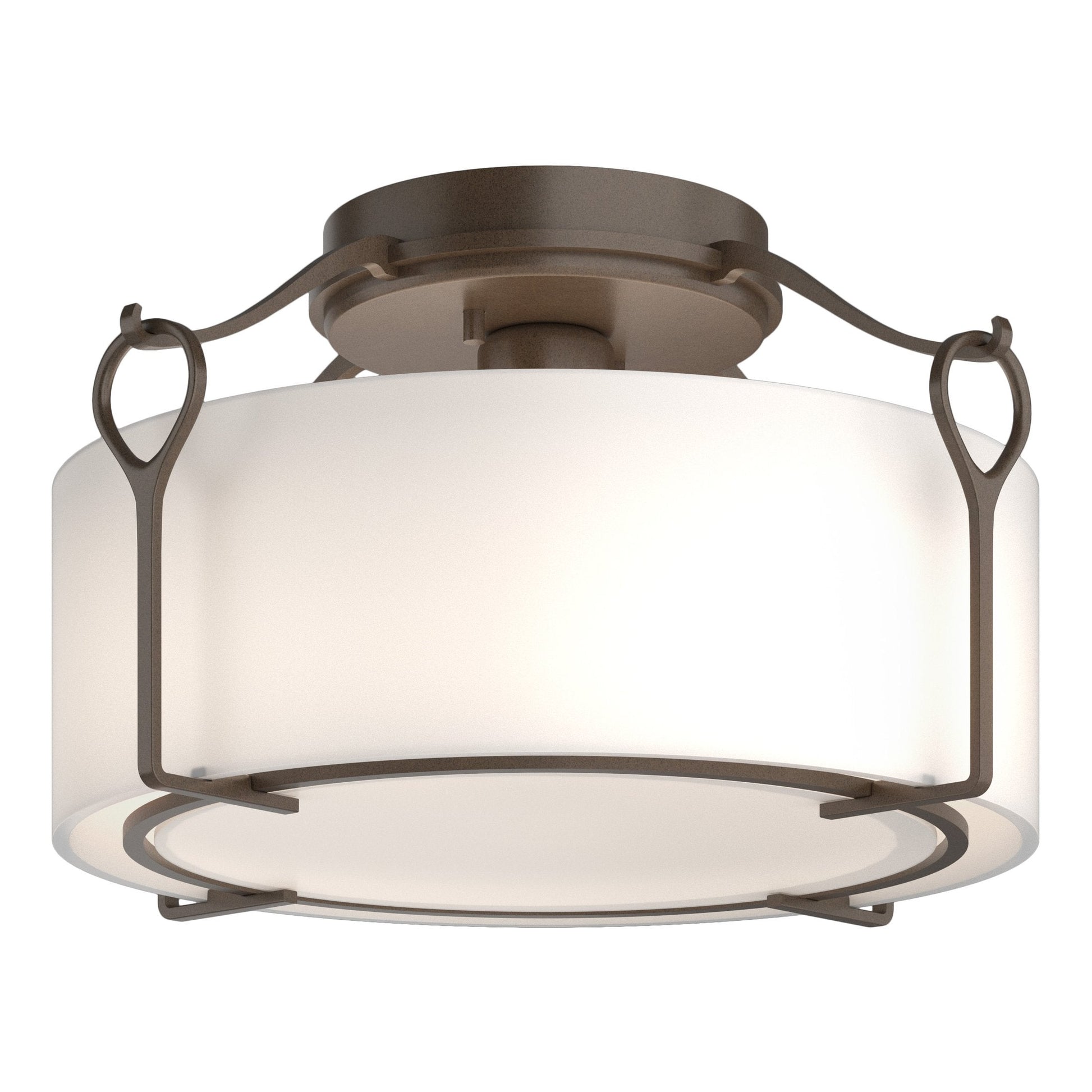 Bow Medium Semi-Flush - Bronze - Opal Glass by Hubbardton Forge