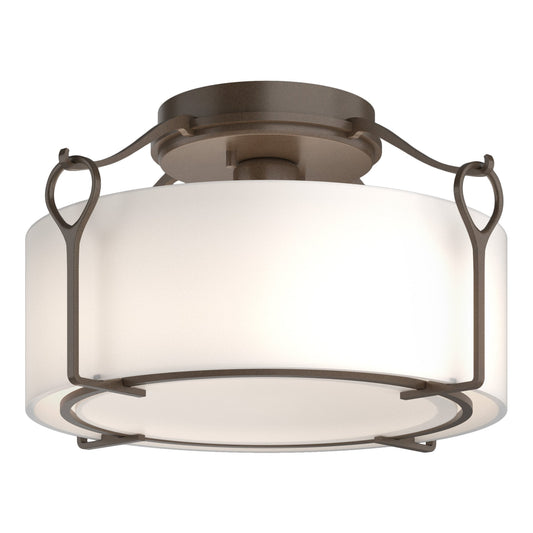 Bow Medium Semi-Flush - Bronze - Opal Glass by Hubbardton Forge