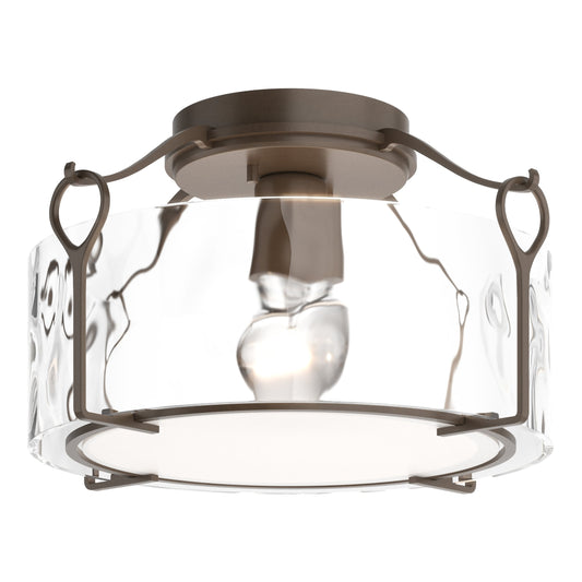 Bow Medium Semi-Flush - Bronze - Water Glass by Hubbardton Forge