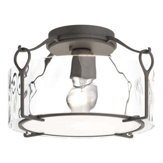 Bow Medium Semi-Flush - Oil Rubbed Bronze - Water Glass by Hubbardton Forge