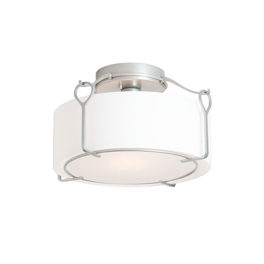 Bow Medium Semi-Flush - Vintage Platinum - Opal Glass by Hubbardton Forge