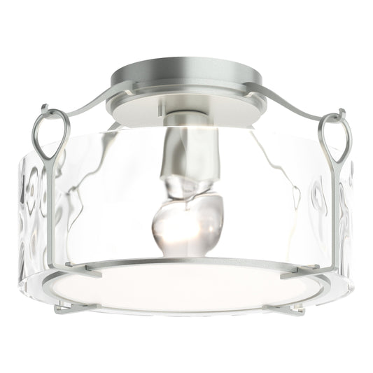 Bow Medium Semi-Flush - Vintage Platinum - Water Glass by Hubbardton Forge