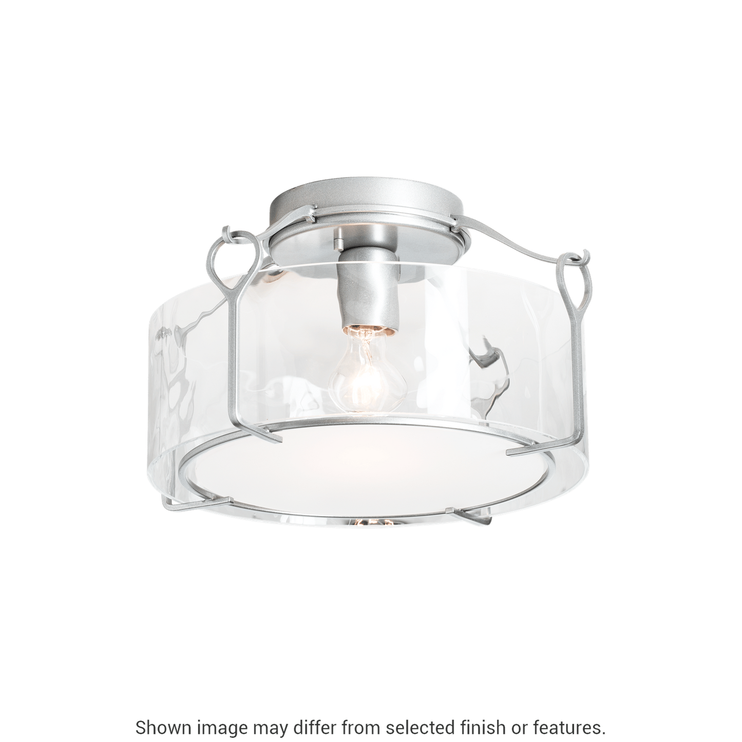 Bow Medium Semi-Flush - White - Water Glass by Hubbardton Forge