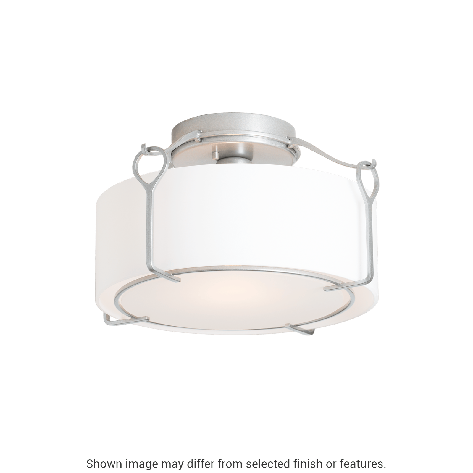 Bow Medium Semi-Flush - White - Water Glass by Hubbardton Forge