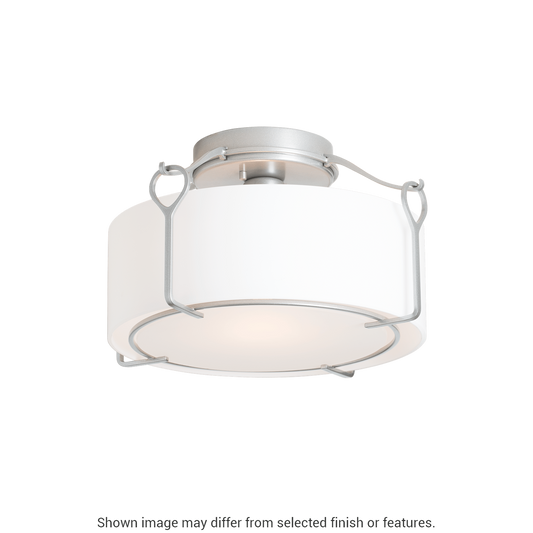 Bow Medium Semi-Flush - White - Water Glass by Hubbardton Forge