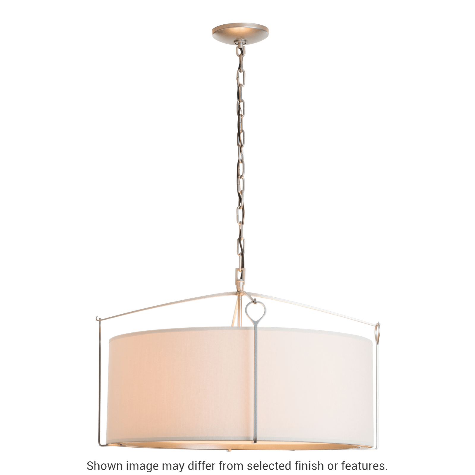 Bow Pendant - White - Natural Anna Shade by Hubbardton Forge