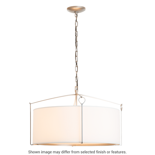 Bow Pendant - White - Natural Anna Shade by Hubbardton Forge