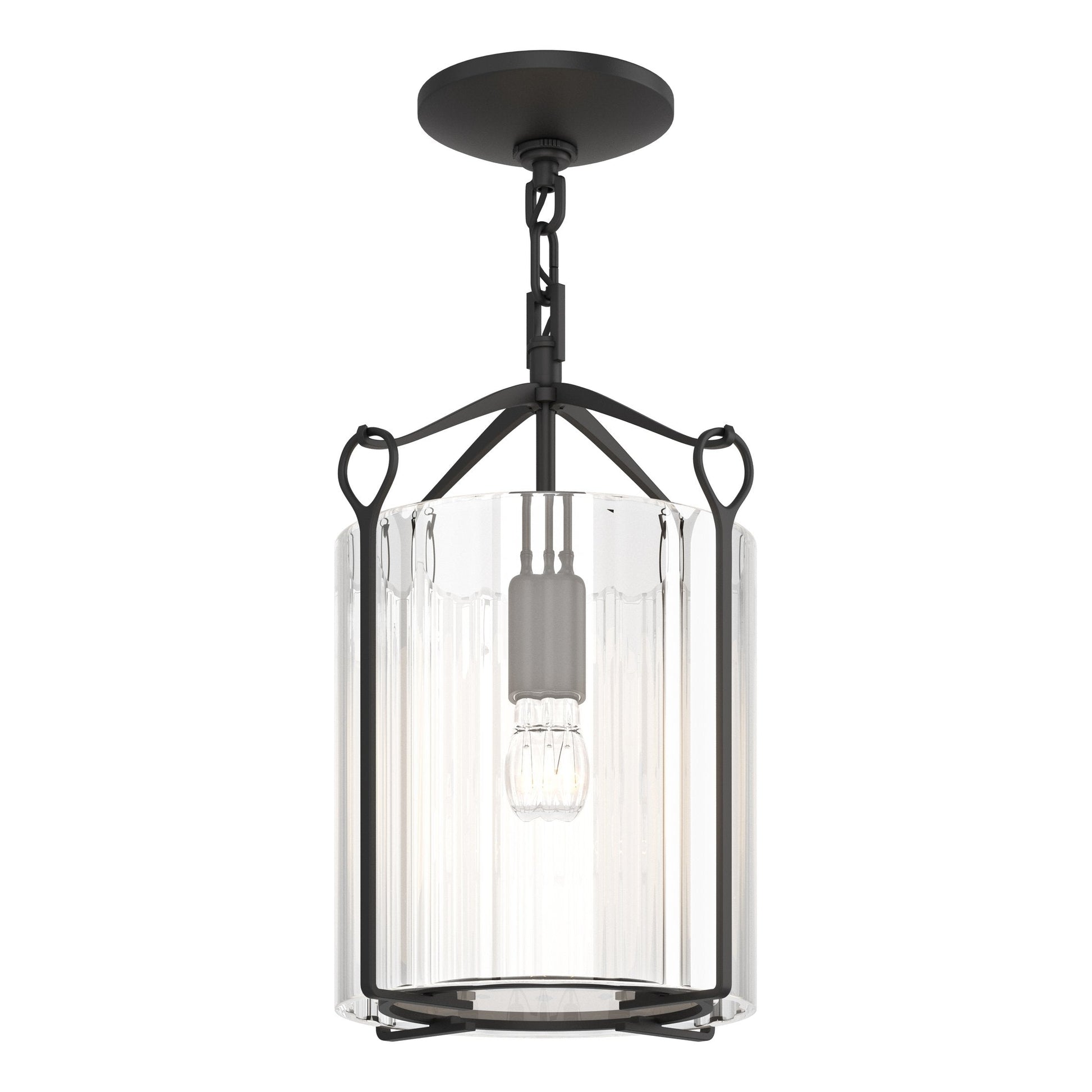 Bow Semi-Flush - Black - Clear Glass by Hubbardton Forge