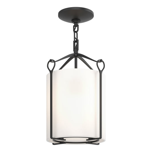 Bow Semi-Flush - Black - Opal Glass by Hubbardton Forge