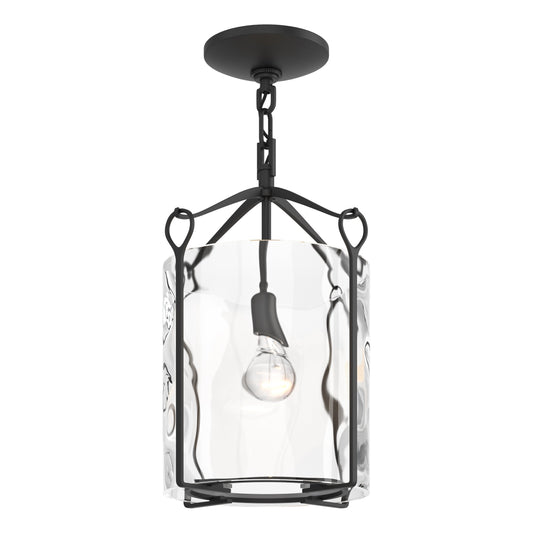 Bow Semi-Flush - Black - Water Glass by Hubbardton Forge