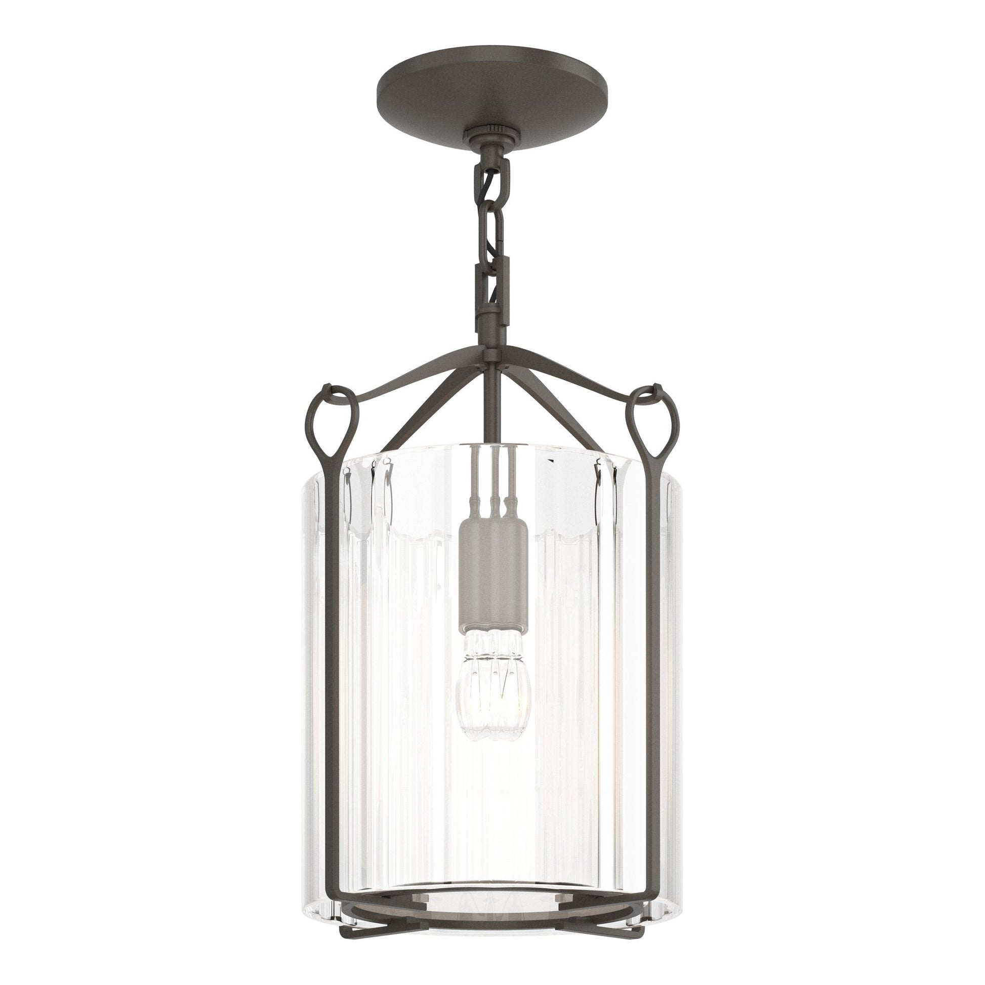 Bow Semi-Flush - Dark Smoke - Clear Glass by Hubbardton Forge