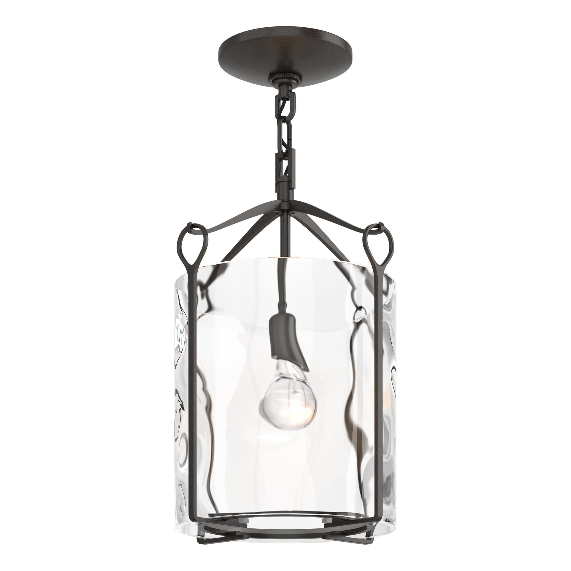 Bow Semi-Flush - Oil Rubbed Bronze - Water Glass by Hubbardton Forge
