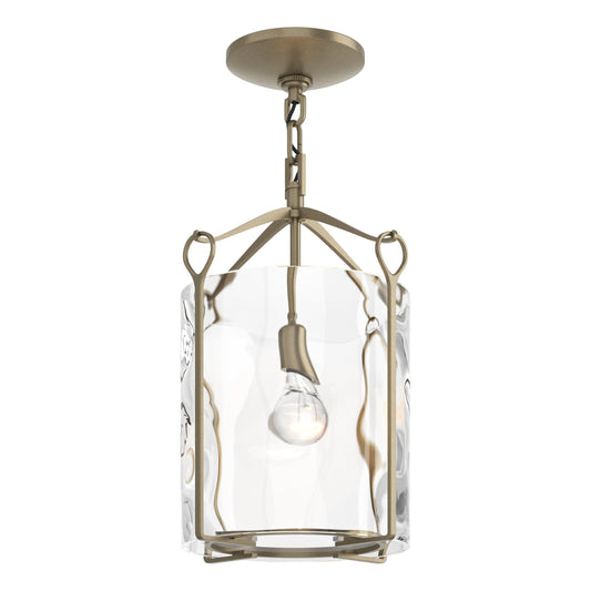 Bow Semi-Flush - Soft Gold - Water Glass by Hubbardton Forge