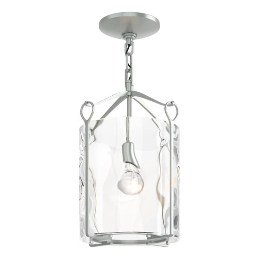 Bow Semi-Flush - Vintage Platinum - Water Glass by Hubbardton Forge