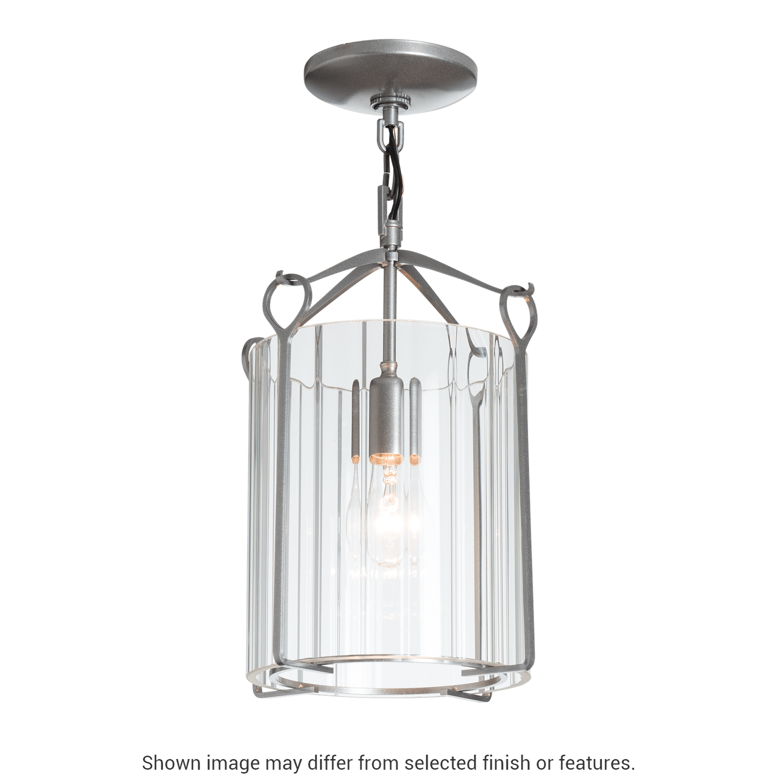 Bow Semi-Flush - White - Water Glass by Hubbardton Forge