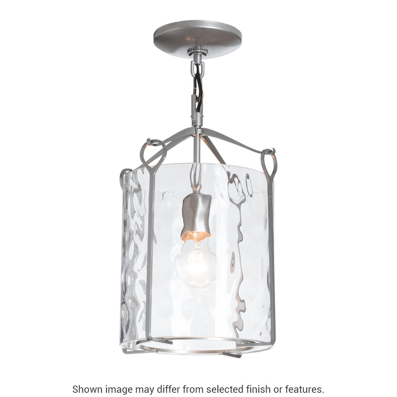 Bow Semi-Flush - White - Water Glass by Hubbardton Forge