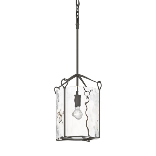 Bow Tall Mini Pendant - Dark Smoke - Water Glass by Hubbardton Forge