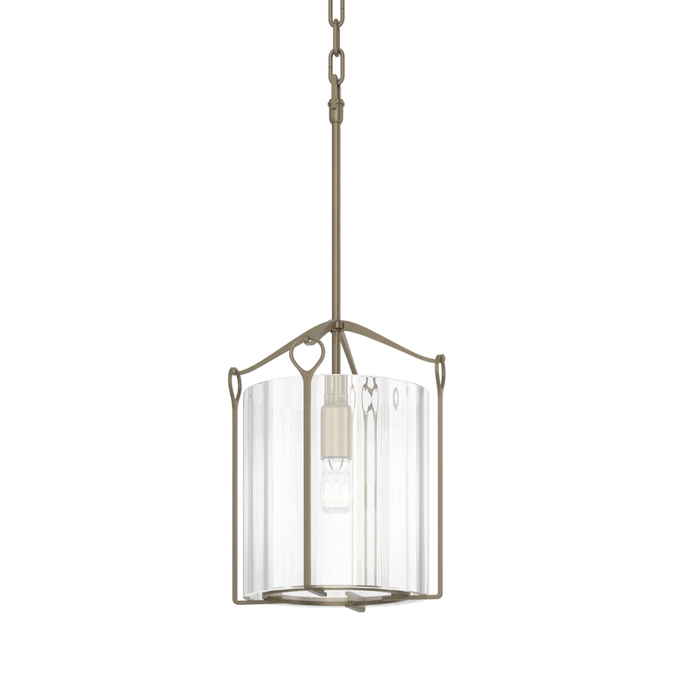 Bow Tall Mini Pendant - Soft Gold - Clear Glass by Hubbardton Forge