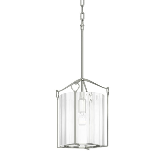Bow Tall Mini Pendant - Sterling - Clear Glass by Hubbardton Forge