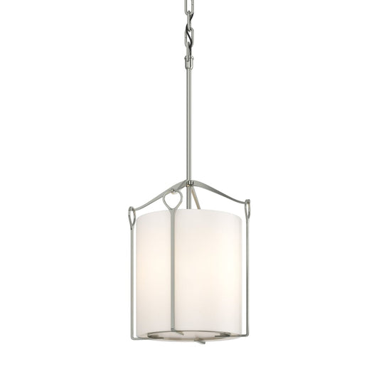 Bow Tall Mini Pendant - Sterling - Opal Glass by Hubbardton Forge