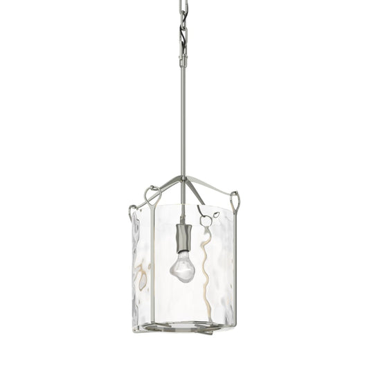 Bow Tall Mini Pendant - Sterling - Water Glass by Hubbardton Forge
