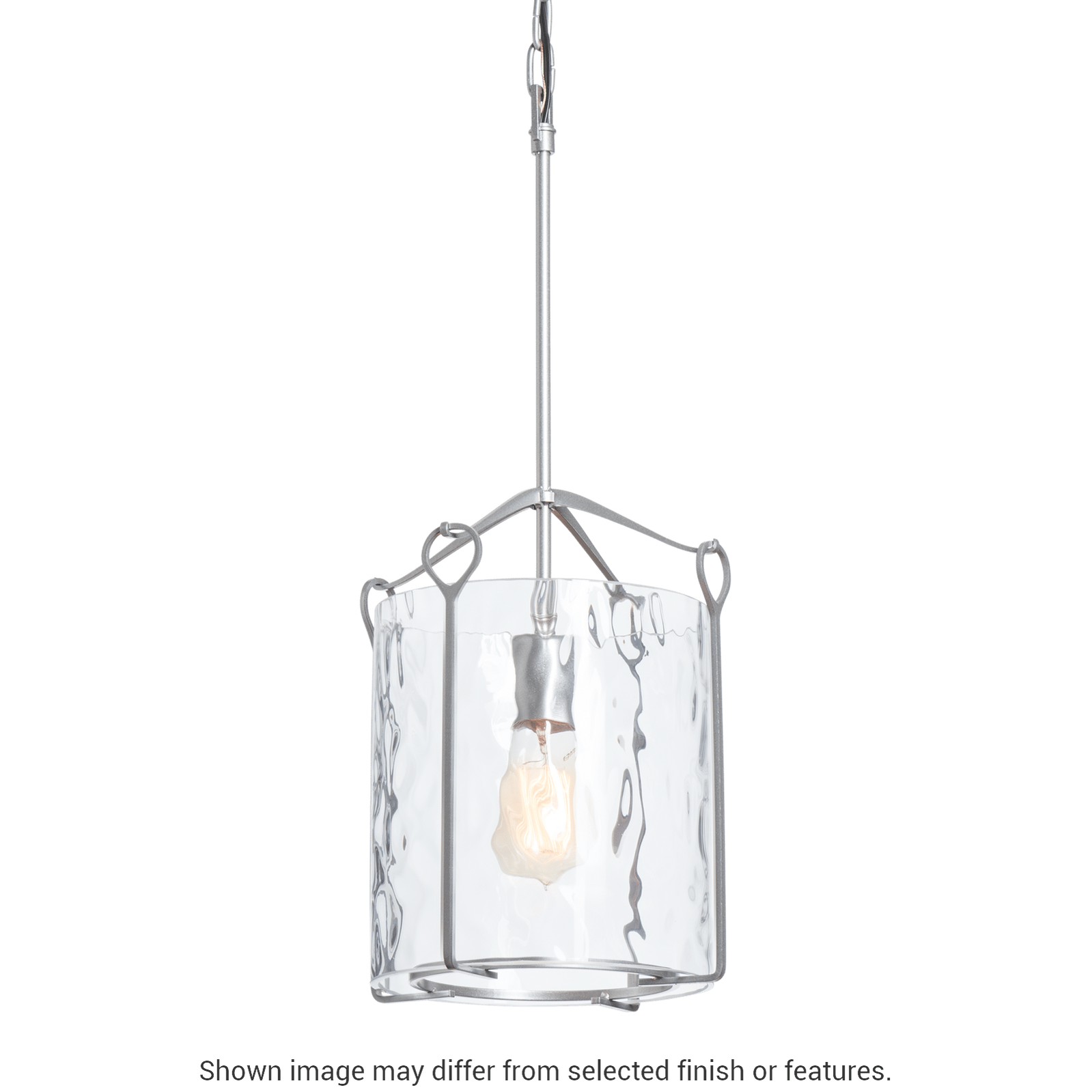Bow Tall Mini Pendant - White - Water Glass by Hubbardton Forge