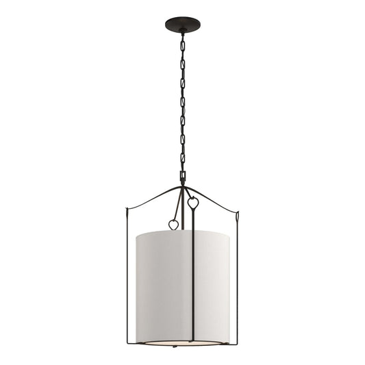 Bow Tall Pendant - Black - Flax Shade by Hubbardton Forge