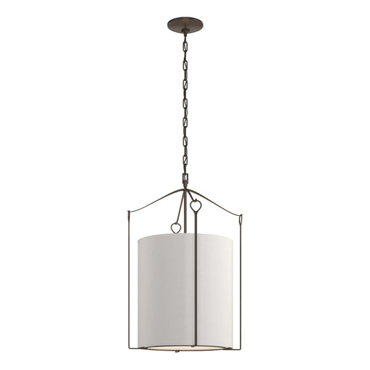 Bow Tall Pendant - Bronze - Flax Shade by Hubbardton Forge