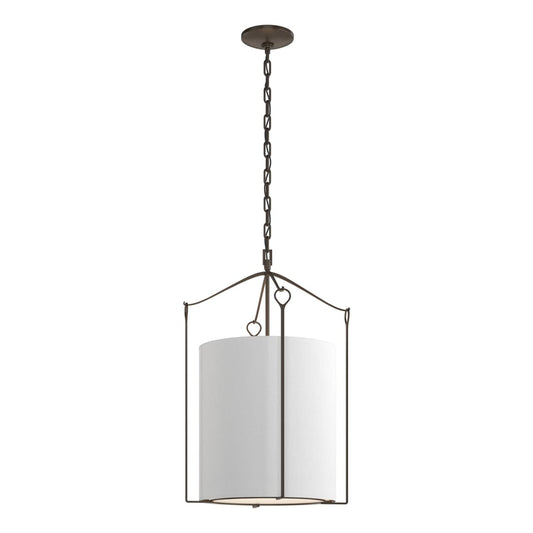 Bow Tall Pendant - Bronze - Natural Anna Shade by Hubbardton Forge