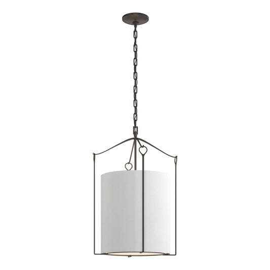 Bow Tall Pendant - Dark Smoke - Natural Anna Shade by Hubbardton Forge