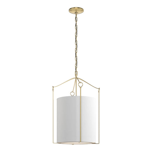 Bow Tall Pendant - Modern Brass - Natural Anna Shade by Hubbardton Forge