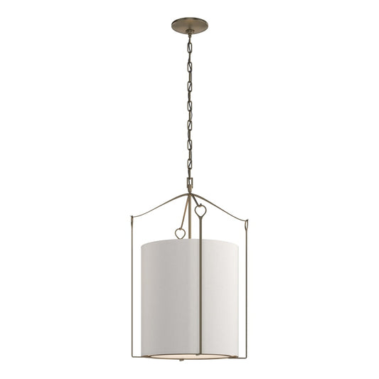 Bow Tall Pendant - Soft Gold - Flax Shade by Hubbardton Forge