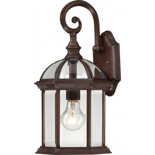 Boxwood - 1 Light - 15" Outdoor Wall with Clear Beveled Glass - Color retail packaging - Satco 60-3495