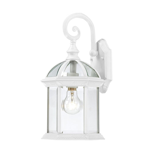 Boxwood - 1 Light 15" Wall Lantern with Clear Beveled Glass - White Finish - Satco 60-4961
