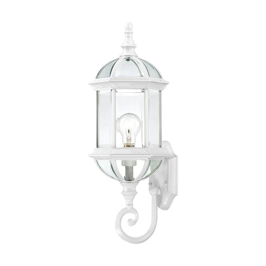 Boxwood - 1 Light 22" Wall Lantern with Clear Beveled Glass - White Finish - Satco 60-4971
