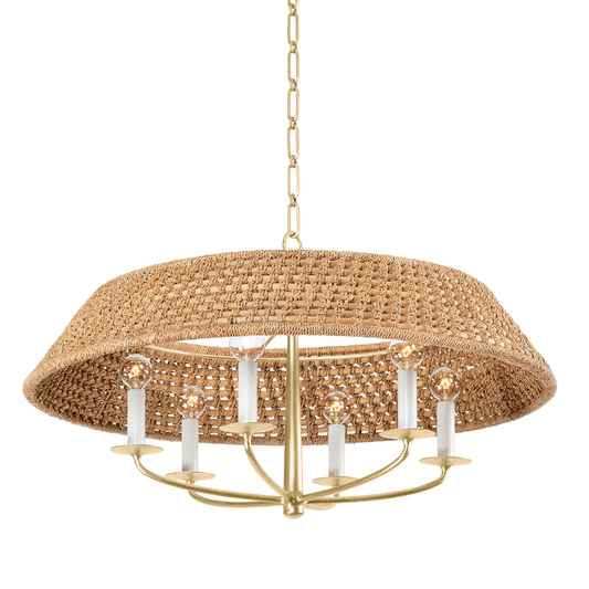 Bradley Chandelier - 6-Light - Vintage Gold Leaf by Hudson Valley Lighting