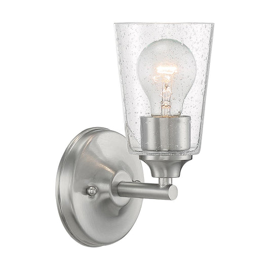 Bransel - 1 Light Vanity with Seeded Glass - Brushed Nickel Finish - Satco 60-7181