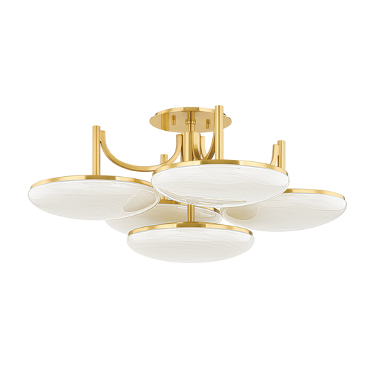 Bregman Semi Flush - Aged Brass by Hudson Valley Lighting