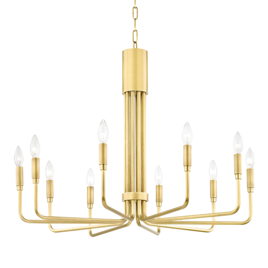 Brigitte Chandelier - 10-Light - Aged Brass - Mitzi H261810-AGB