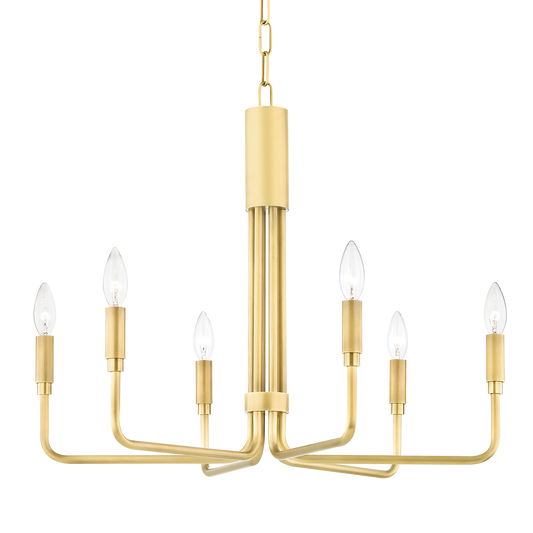 Brigitte Chandelier - 6-Light - Aged Brass - Mitzi H261806-AGB